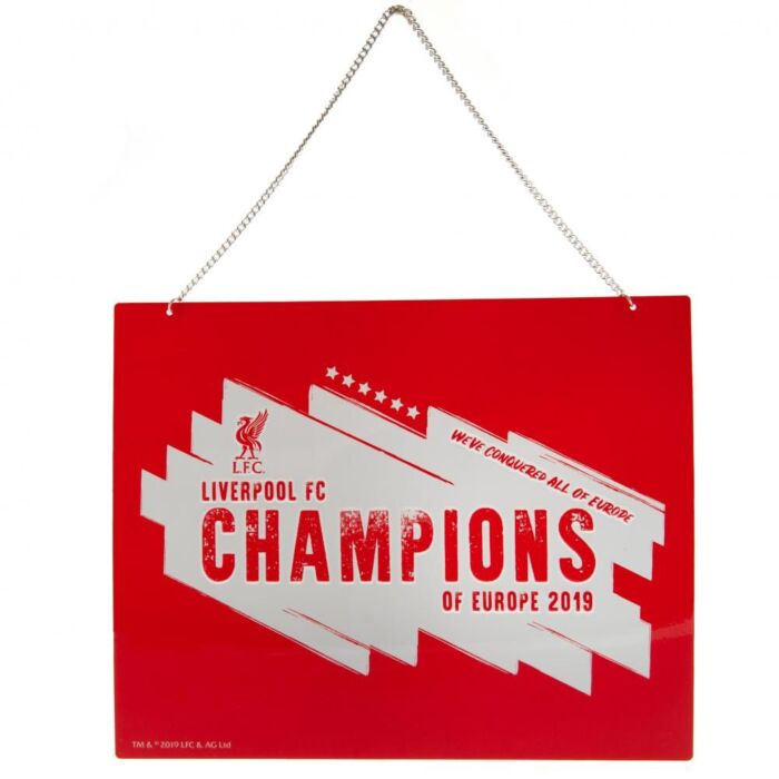 Liverpool Fc Champions Of Europe Metal Sign
