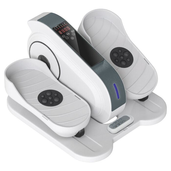 Sportnow Under Desk Elliptical Machine, Seated Pedal Exerciser, Mini Elliptical Trainer With Lcd Monitor, Remote Control And 10 Adjustable Speed, Quiet & Portable For Seniors, White
