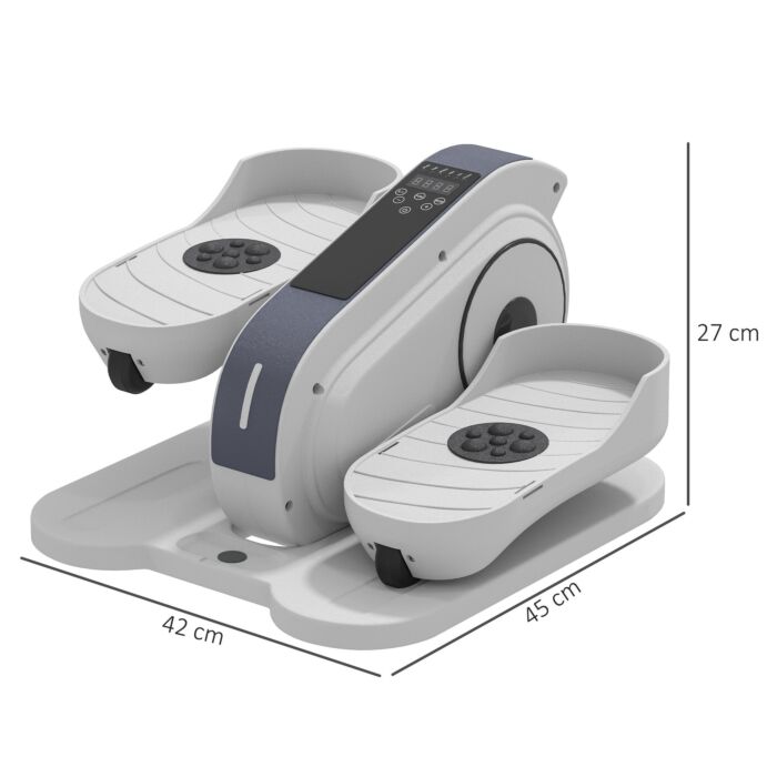 Sportnow Under Desk Elliptical Machine, Seated Pedal Exerciser, Mini Elliptical Trainer With Lcd Monitor, Remote Control And 10 Adjustable Speed, Quiet & Portable For Seniors, White