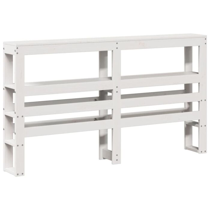 Vidaxl Bed Frame With Headboard White 140x190 Cm Solid Wood Pine