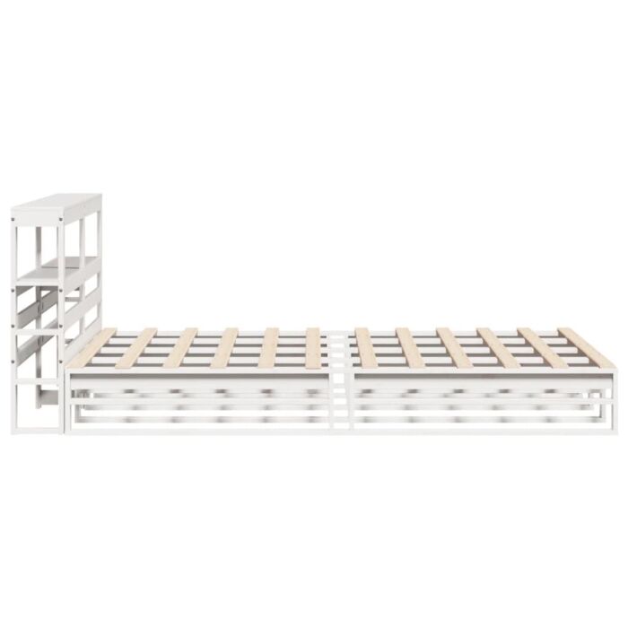 Vidaxl Bed Frame With Headboard White 140x190 Cm Solid Wood Pine