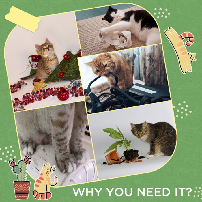 Pawhut Cat Tree Cactus-shaped Tower Kitten Furniture With Sisal Scratching Post Hanging Ball Funny Cat Ball Platform 32 X 32 X 60cm Green