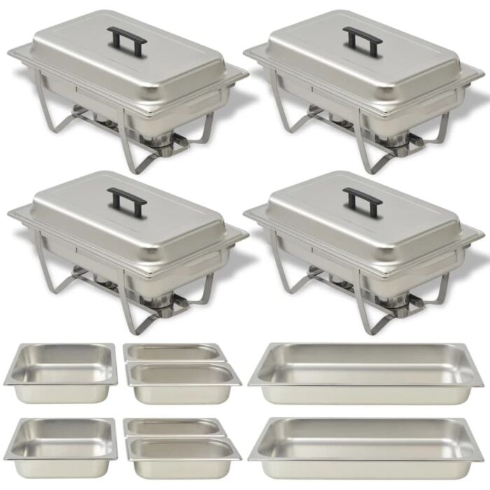 Vidaxl 4 Piece Chafing Dish Set Stainless Steel