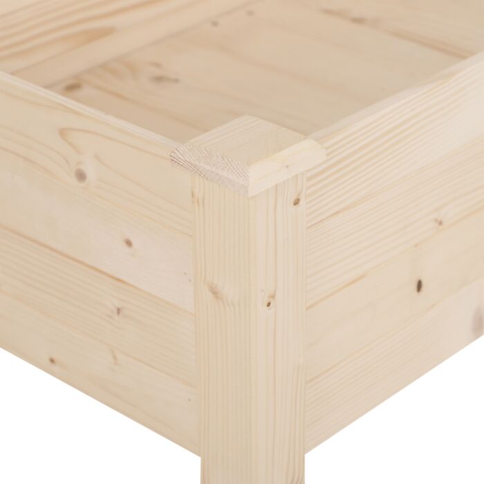 Outsunny Garden Wooden Planters, Non-woven Fabric, Rectangular Raised Bed,fir Wood，indoor/outdoor, 122.5lx56.5wx76h Cm