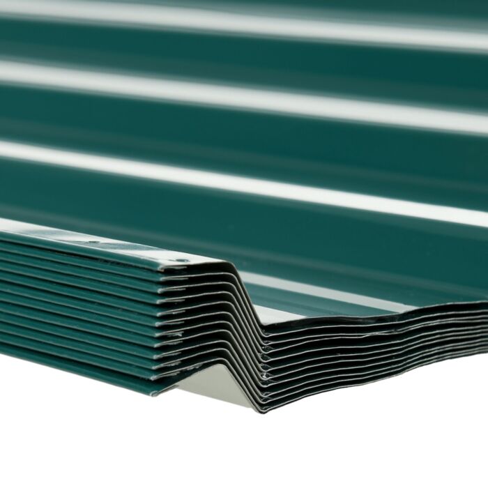 Outsunny Corrugated Roofing Sheets, Pack Of 24, Galvanised Metal Roofing Sheets For Greenhouse, Garage, Storage Shed, Carport, 129 X 45cm, Green