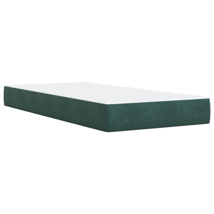 Vidaxl Box Spring Bed With Mattress Dark Green 90x190 Cm Velvet