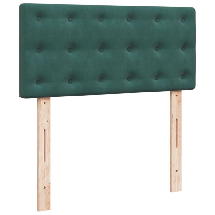 Vidaxl Box Spring Bed With Mattress Dark Green 90x190 Cm Velvet