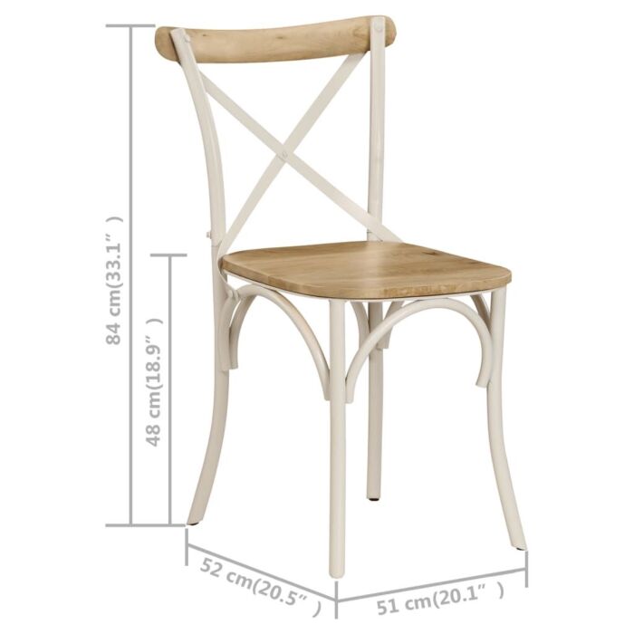 Vidaxl Cross Chairs 4 Pcs White Solid Mango Wood