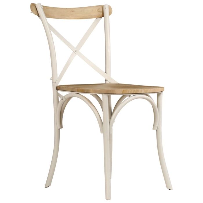 Vidaxl Cross Chairs 4 Pcs White Solid Mango Wood