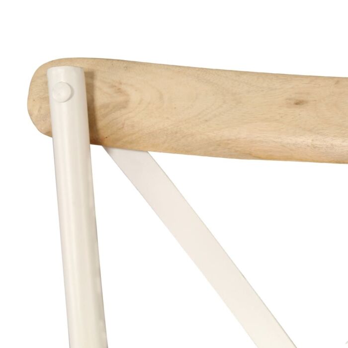 Vidaxl Cross Chairs 4 Pcs White Solid Mango Wood