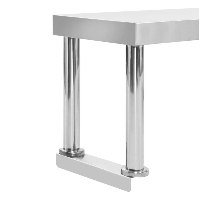 Vidaxl Kitchen Work Table With Overshelf 120x60x120 Cm Stainless Steel