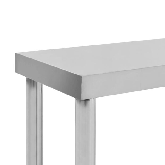 Vidaxl Kitchen Work Table With Overshelf 120x60x120 Cm Stainless Steel