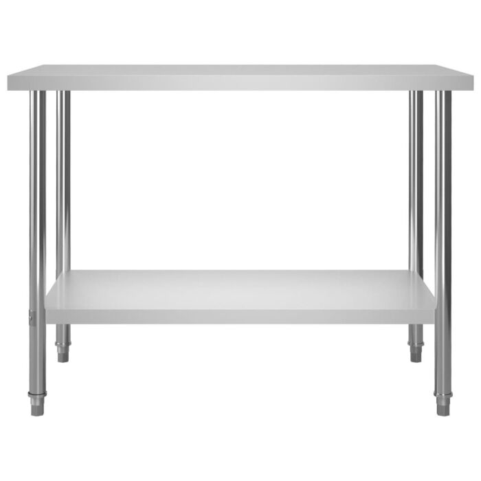 Vidaxl Kitchen Work Table With Overshelf 120x60x120 Cm Stainless Steel
