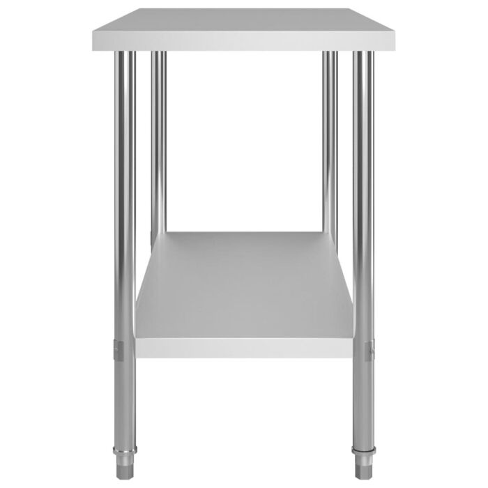 Vidaxl Kitchen Work Table With Overshelf 120x60x120 Cm Stainless Steel