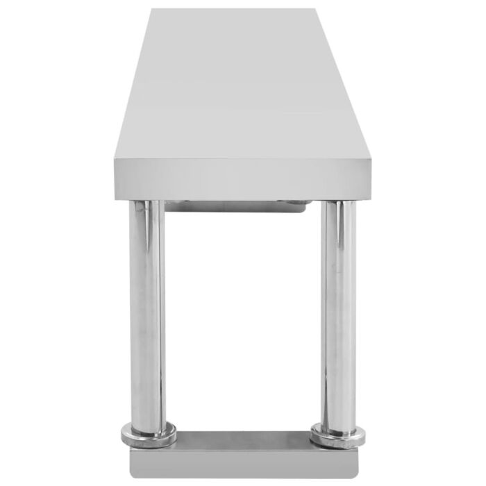 Vidaxl Kitchen Work Table With Overshelf 120x60x120 Cm Stainless Steel