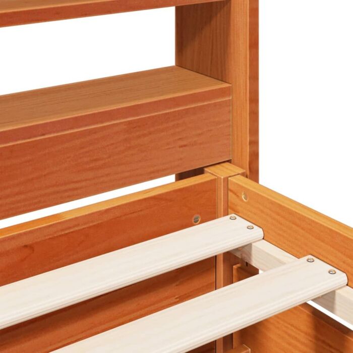 Vidaxl Bed Frame Without Mattress Wax Brown 150x200 Cm King Size Solid Wood Pine