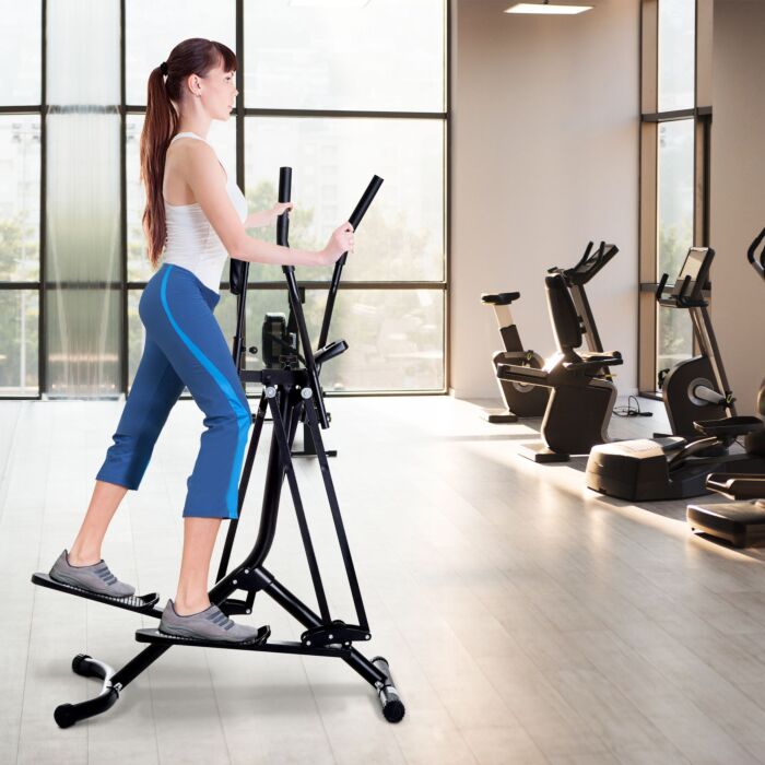 Homcom Air Walker Glider Home Gym Cross Trainer Fitness Exercise Machine With Lcd Monitor