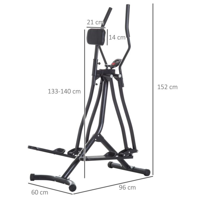 Homcom Air Walker Glider Home Gym Cross Trainer Fitness Exercise Machine With Lcd Monitor