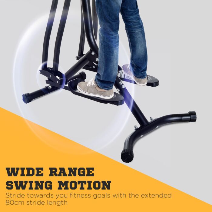 Homcom Air Walker Glider Home Gym Cross Trainer Fitness Exercise Machine With Lcd Monitor