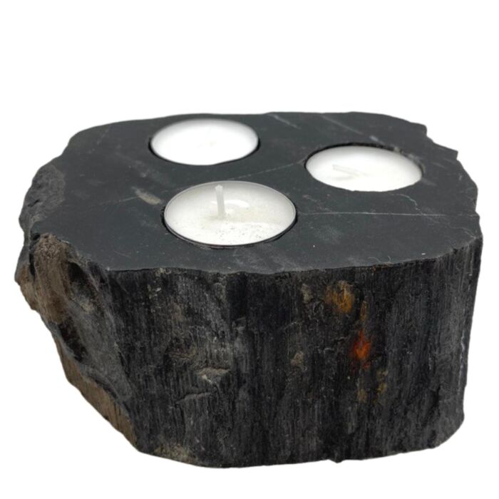 Petrified Wood Tealight Holder - Triple