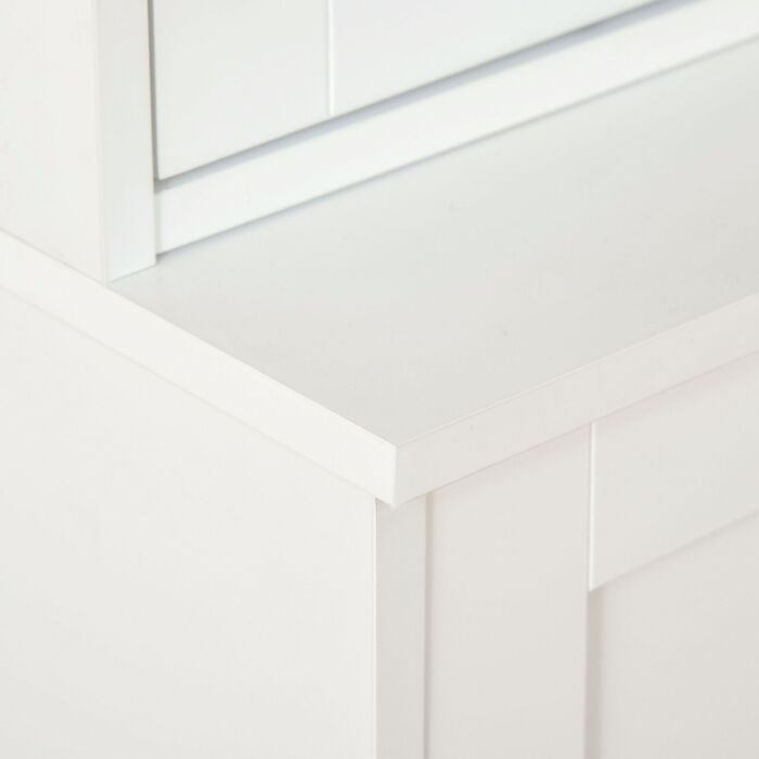 Homcom Modern Bookcase With Doors, Display Storage Cabinet With Adjustable Shelves, White