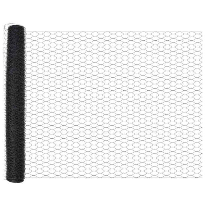 Vidaxl Hexagon Fence Grey 1.2x50 M Steel, Vidaxl Fence Posts With Base Plates 13 Pcs Ø32mm 68.5cm Galvanised Steel