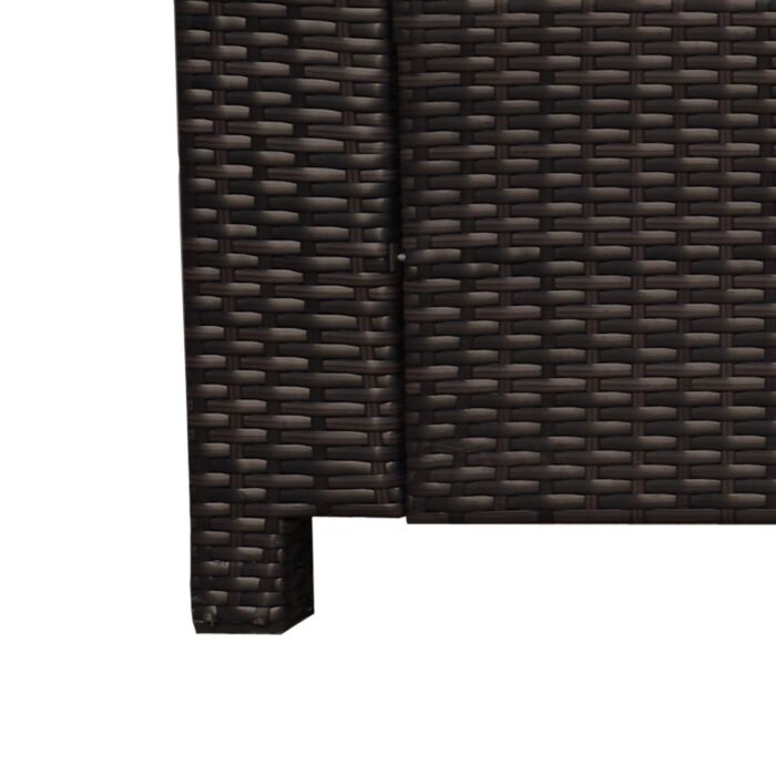 Outsunny Garden Rattan 3 Seater All-weather Wicker Weave Metal Frame Chair With Fire Resistant Cushion - Brown