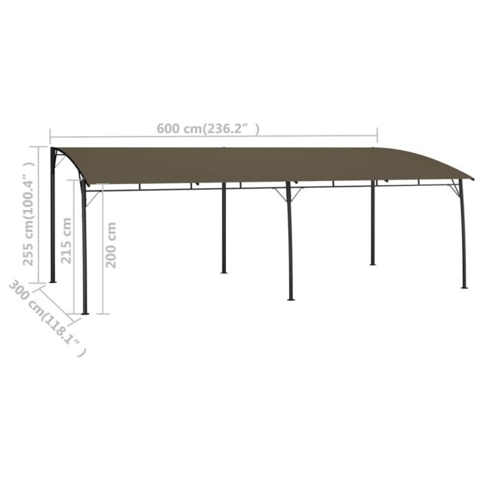 Vidaxl Garden Sunshade Awning 6x3x2.55 M Taupe