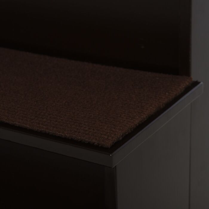 Pawhut 4 Step Cushioned Pet Stairs Ramp Steps For Dogs, Cat Ladder For Bed Couch With Non-slip Carpet, 40 X 59 X 54.2 Cm, Dark Coffee