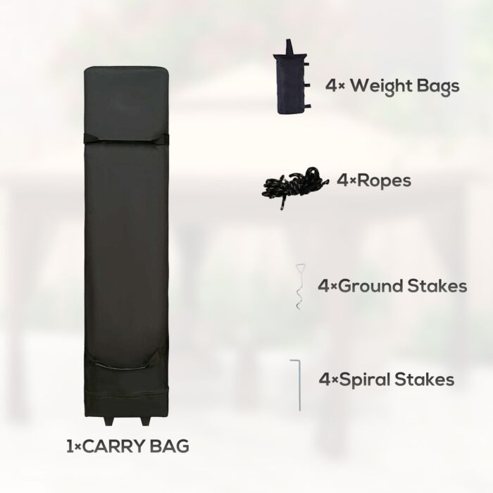 Outsunny 3 X 3(m) Pop Up Gazebo With Mosquito Netting, Easy Up Marquee Party Tent With 1-button Push, Carry Bag, Sandbags