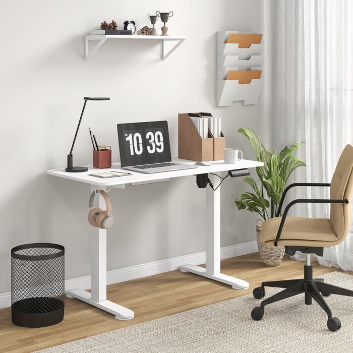 Vinsetto Electric Desk, Height Adjustable Standing Desk With 3 Memory Settings, Collision Avoidance And Overheat Protection