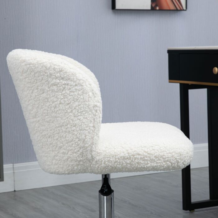 Homcom Office Chair With Adjustable Height And Wheels - White