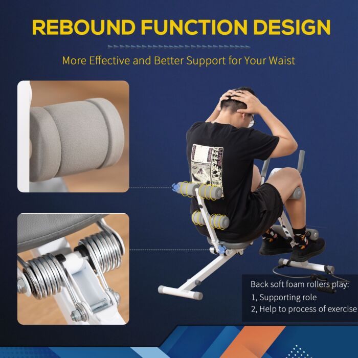 Homcom 2-in-1 Core&abdominal Trainers, Ab Trainer And Sit Up Bench, Core Muscle Trainer W/ Foam Roller, Adjustable Fitness Crunch Machine