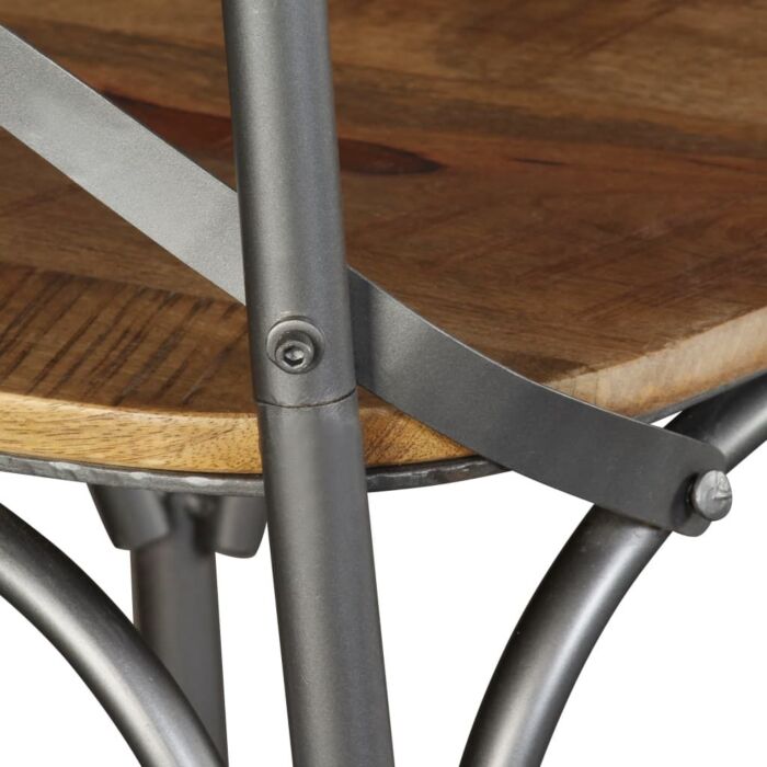 Vidaxl Dining Chairs 4 Pcs Solid Mango Wood And Steel Cross Back