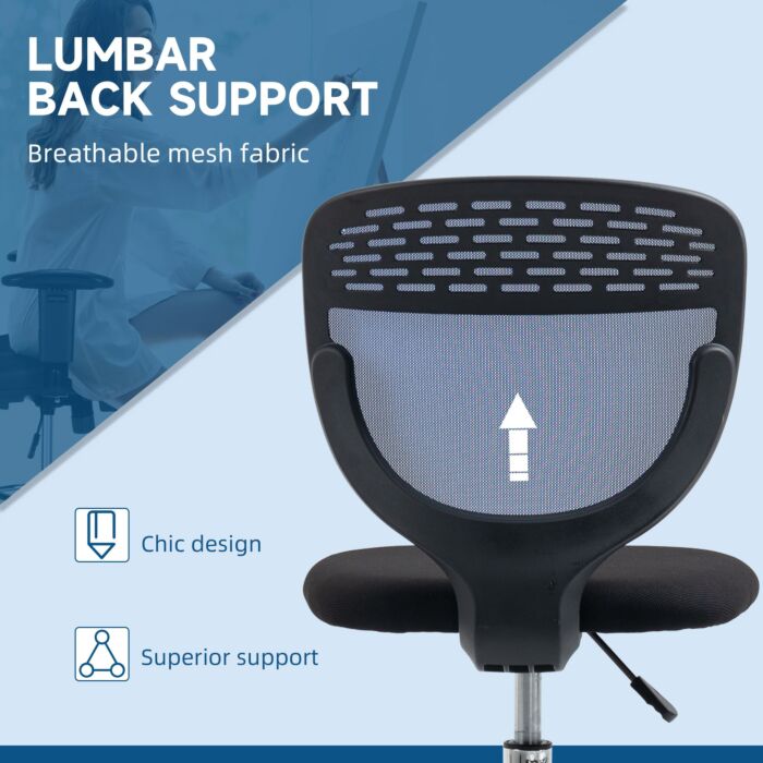 Vinsetto Drafting Chair, Swivel Office Draughtsman Chair, Mesh Standing Desk Chair With Lumbar Support, Adjustable Foot Ring, Armless, Dark Blue