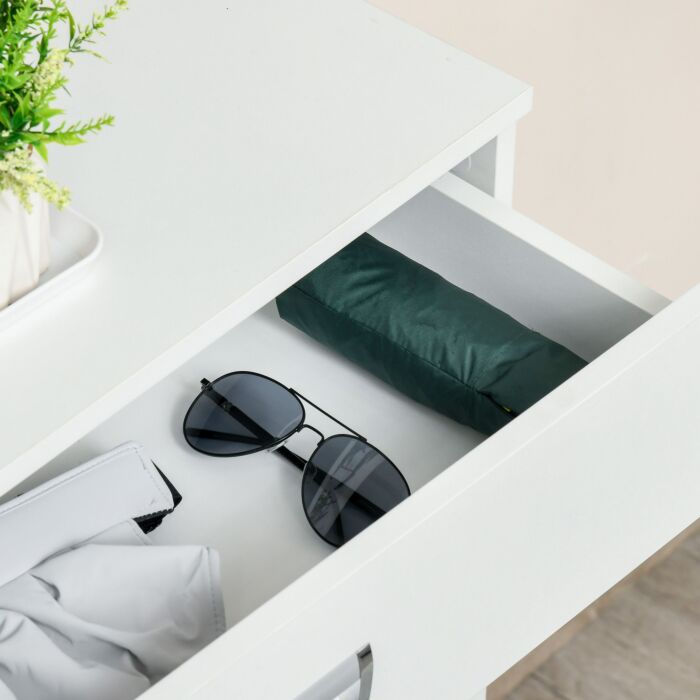 Homcom Tipping Shoe Cabinet Storage Rack Entryway Organizer With 2 Pull-down Doors And Drawer Adjustable Shelf For Hallway Porch Narrow Space White