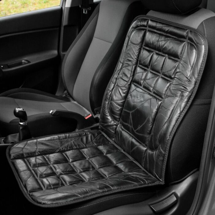 2 X Orthopaedic Leather Car Seat Covers - Black