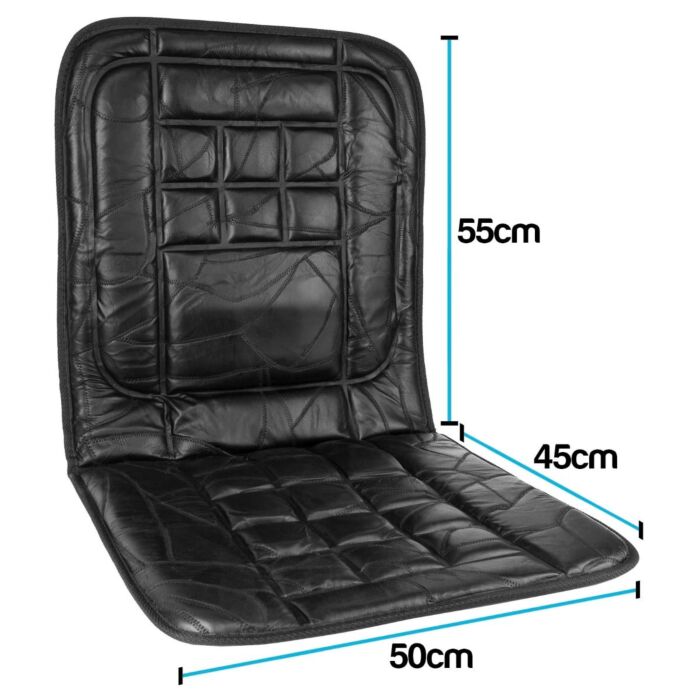 2 X Orthopaedic Leather Car Seat Covers - Black