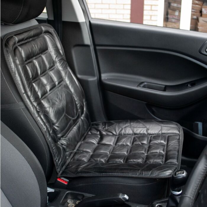 2 X Orthopaedic Leather Car Seat Covers - Black