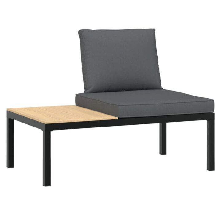 Vidaxl 3 Piece Garden Sofa Set With Cushions Black Aluminium