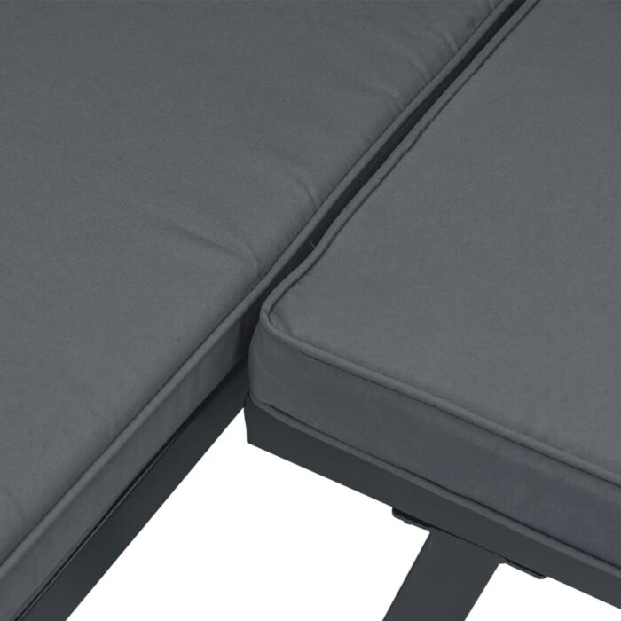 Vidaxl 3 Piece Garden Sofa Set With Cushions Black Aluminium