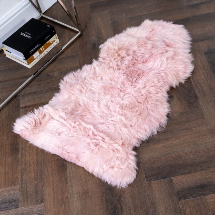 Blush Blush Pink Sheepskin Rug Xxl 60 X 120cm