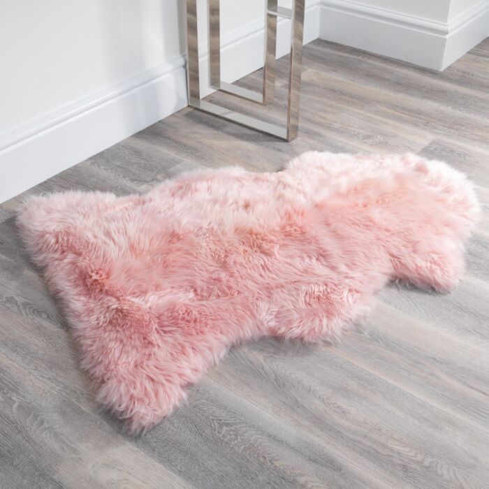 Blush Blush Pink Sheepskin Rug Xxl 60 X 120cm