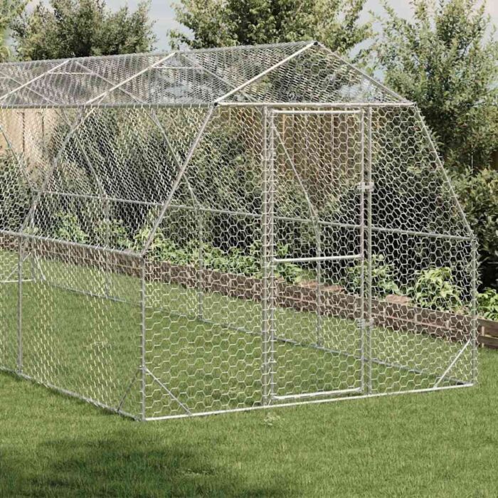 Vidaxl Chicken Run 2.5x8x2.25 M Galvanised Steel