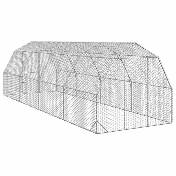 Vidaxl Chicken Run 2.5x8x2.25 M Galvanised Steel