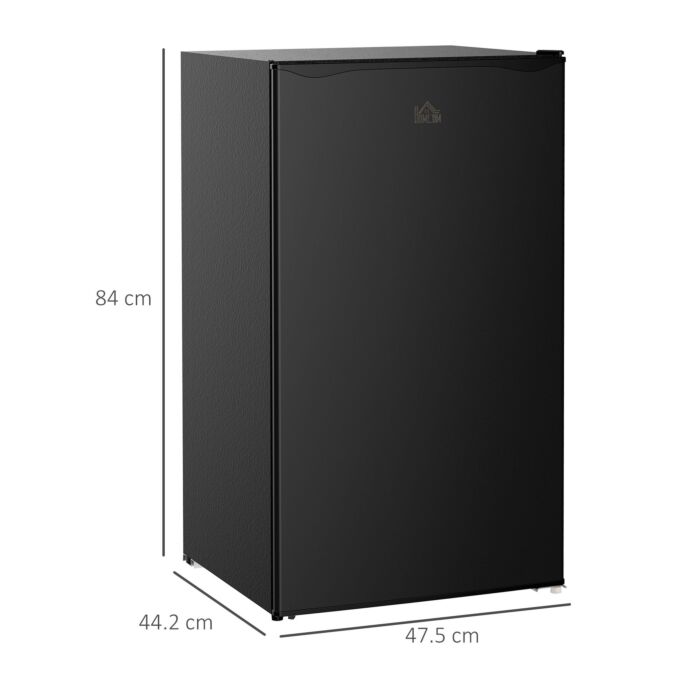 Homcom 91 Litre Freestanding Under Counter Fridge Freezer With Chiller Box, Reversible Door, Adjustable Thermostat, 47.5cm Wide, Noise Level: Decibels 40, Black