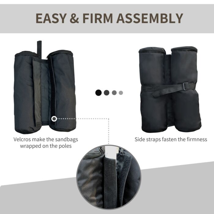 Outsunny 4pcs Gazebo Weight Sand Bag Bags Leg Weights Marquee Tent Canopy Base