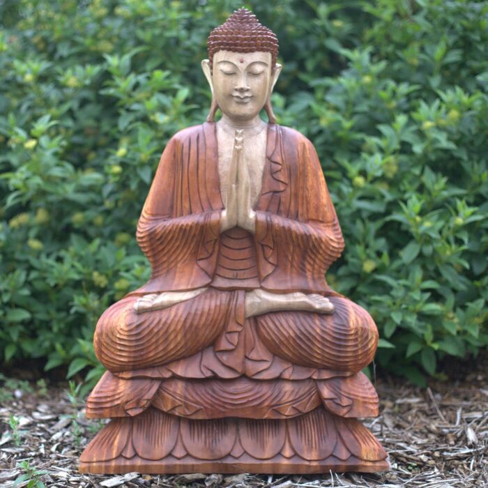 Hand Carved Buddha Statue (welcome) - 80cm