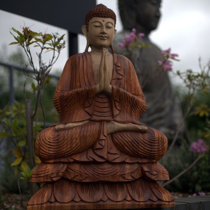 Hand Carved Buddha Statue (welcome) - 80cm