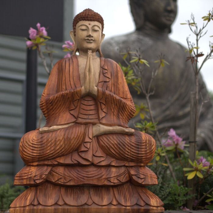 Hand Carved Buddha Statue (welcome) - 80cm